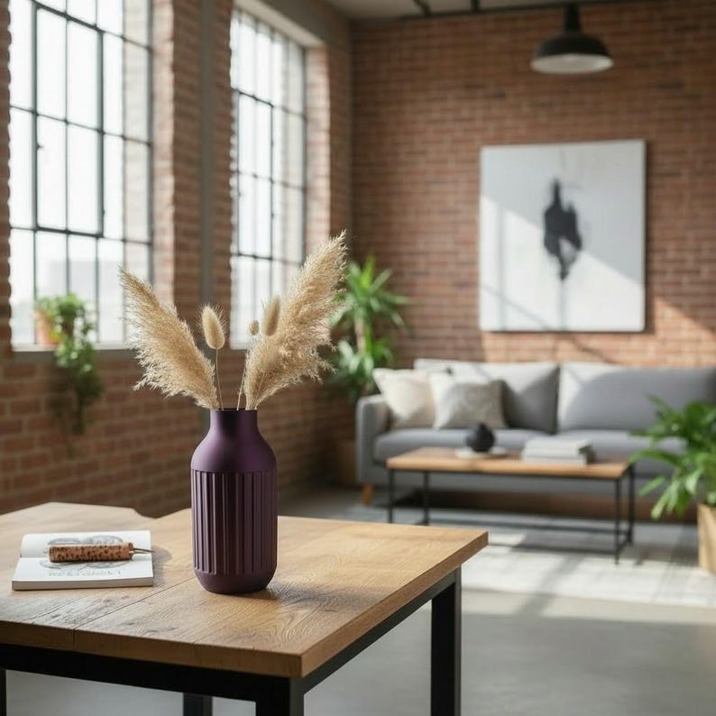 Industrial Design Two-Tone Minimalist Vase, Modern Contemporary Home Decor image 6