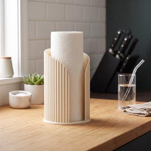 Porte-rouleau de papier essuie-tout côtelé Inca, support de comptoir moderne pour la cuisine, décoration minimaliste image 13