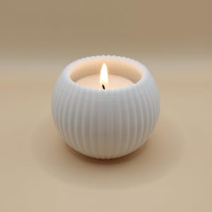 Modern LED Tea Light Holder, Minimalist Table Ornament, Cast-Style Decor image 8