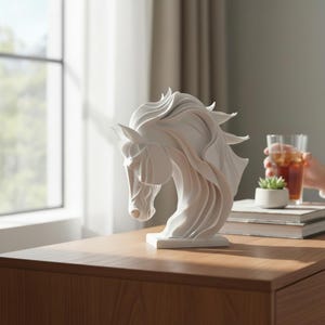 Abstract Horse Sculpture, Modern Equestrian Decor, Geometric Animal Ornament image 14