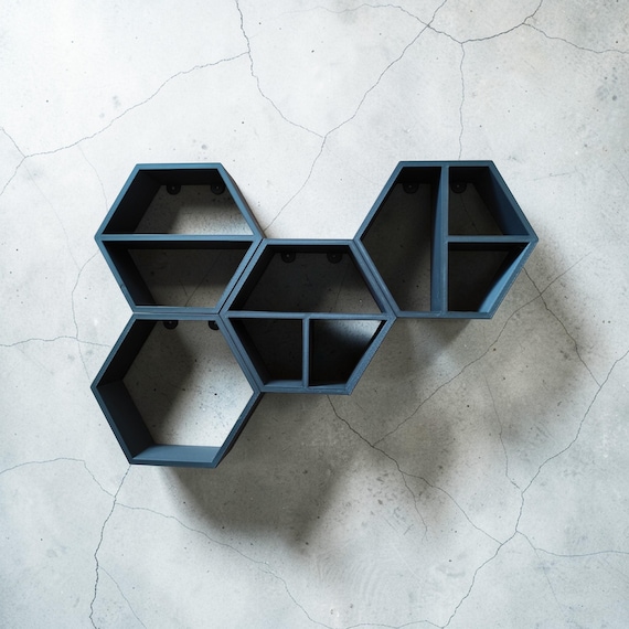 Hexagon Wall Shelves Set of 5 — handmade HappyLayer homeware