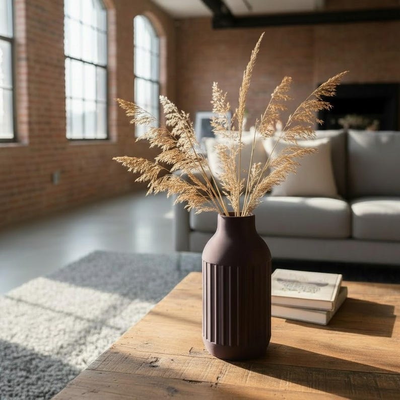 Industrial Design Two-Tone Minimalist Vase, Modern Contemporary Home Decor image 14