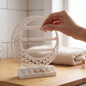 Organisateur de bijoux en forme de croissant de lune, décoration de coiffeuse céleste, support en PLA+ image 7