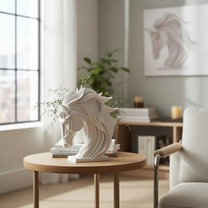 Abstract Horse Sculpture, Modern Equestrian Decor, Geometric Animal Ornament image 12