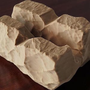 Rock-Style Business Card Holder: Modern Reception Desk Display — texture detail, 3D printed home decor made in Malta