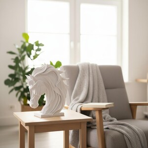 Abstract Horse Sculpture, Modern Equestrian Decor, Geometric Animal Ornament image 13