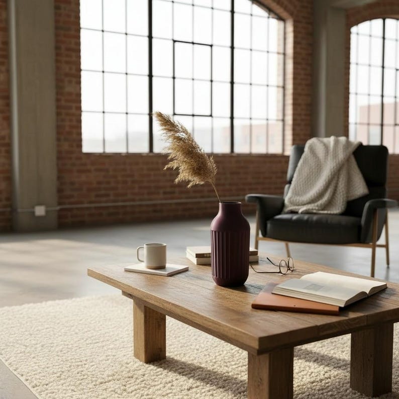 Industrial Design Two-Tone Minimalist Vase, Modern Contemporary Home Decor image 7