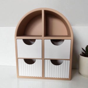 Arched Jewelry Organizer, Four Drawer Vanity Storage, Minimalist Ring Holder image 2