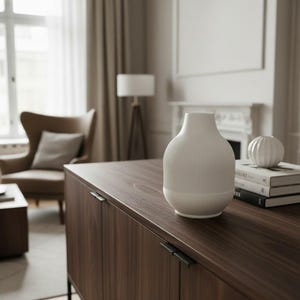 Modern Ribbed Vase, Minimalist Contemporary Home Decor, Decorative Flower Vase image 3