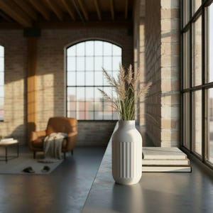 Industrial Design Two-Tone Minimalist Vase, Modern Contemporary Home Decor image 11