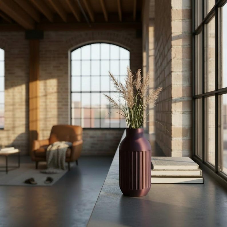 Industrial Design Two-Tone Minimalist Vase, Modern Contemporary Home Decor image 12