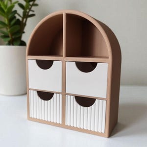 Arched Jewelry Organizer, Four Drawer Vanity Storage, Minimalist Ring Holder image 11
