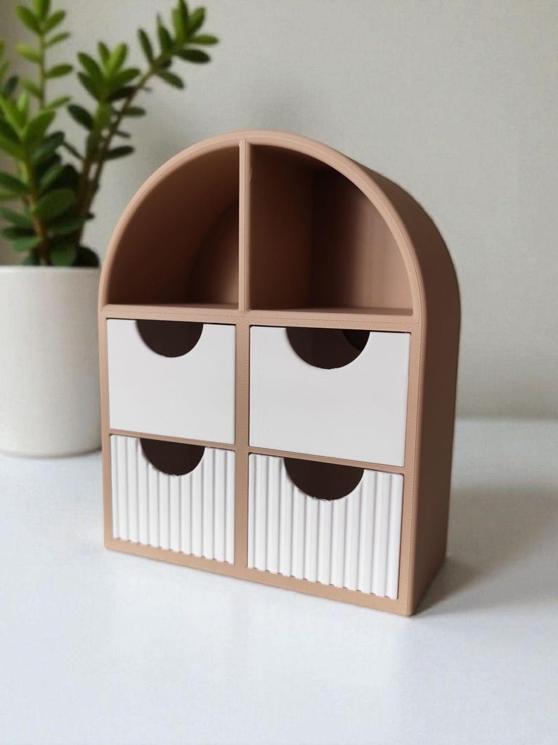 Arched Jewelry Organizer, Four Drawer Vanity Storage, Minimalist Ring Holder image 11