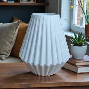 Geometric Ribbed Vase, Modern Minimalist Flower Vase, Sculptural Home Decor image 5