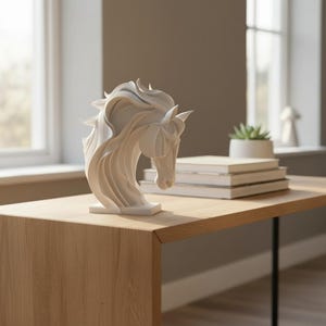 Abstract Horse Sculpture, Modern Equestrian Decor, Geometric Animal Ornament image 19
