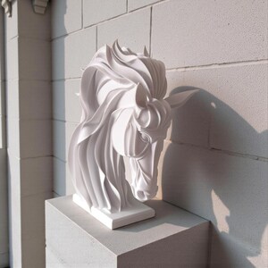 Abstract Horse Sculpture, Modern Equestrian Decor, Geometric Animal Ornament image 6