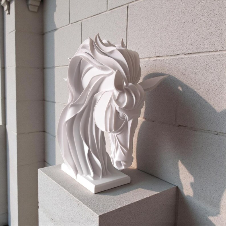 Abstract Horse Sculpture, Modern Equestrian Decor, Geometric Animal Ornament image 6