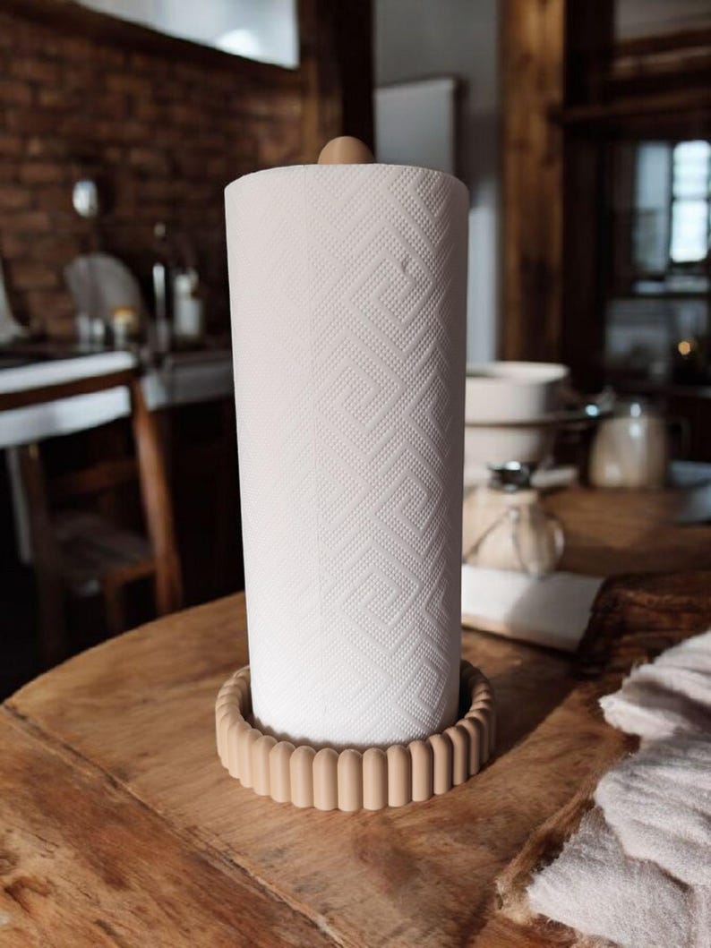 Moderne keukenrolhouder, papieren handdoekhouder, minimalistische opbergruimte voor op het aanrecht, Scandinavisch keukenaccessoire afbeelding 15
