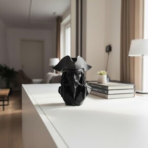 Low Poly Pirate Bust Sculpture, Geometric Caribbean Decor, Nautical Shelf Statue image 10