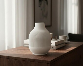 Jarrón moderno acanalado, decoración minimalista contemporánea para el hogar, jarrón decorativo para flores