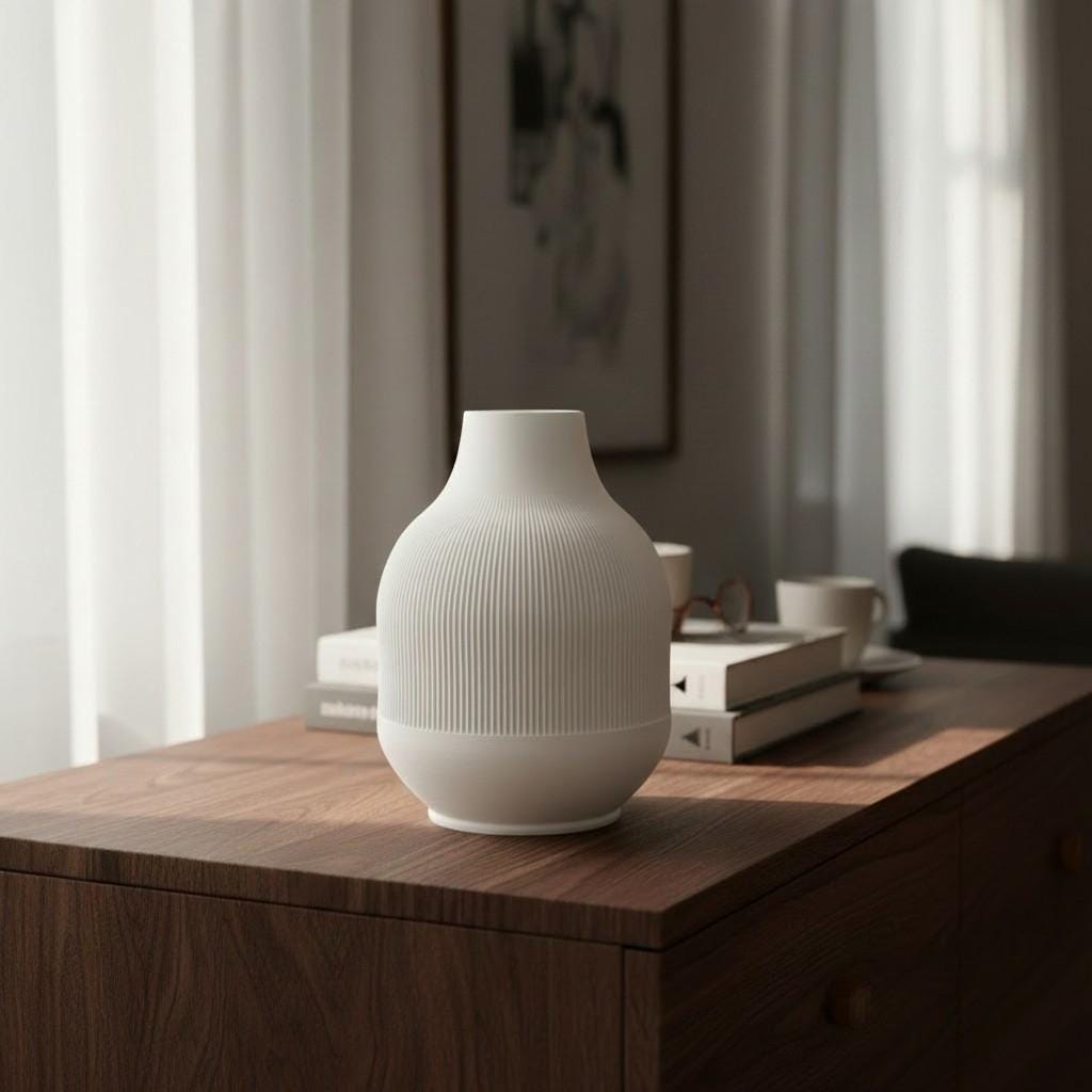 Modern Ribbed Vase