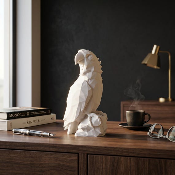 Low Poly Parrot Sculpture — handmade HappyLayer homeware