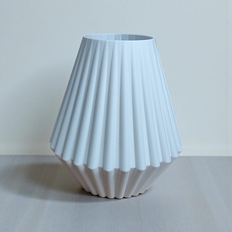 Geometric Ribbed Vase, Modern Minimalist Flower Vase, Sculptural Home Decor image 6