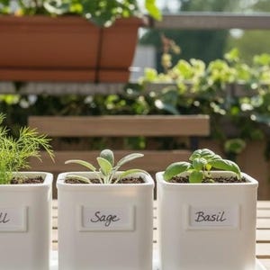 Indoor Herb Planter Set: Three Pots with Watering Channel