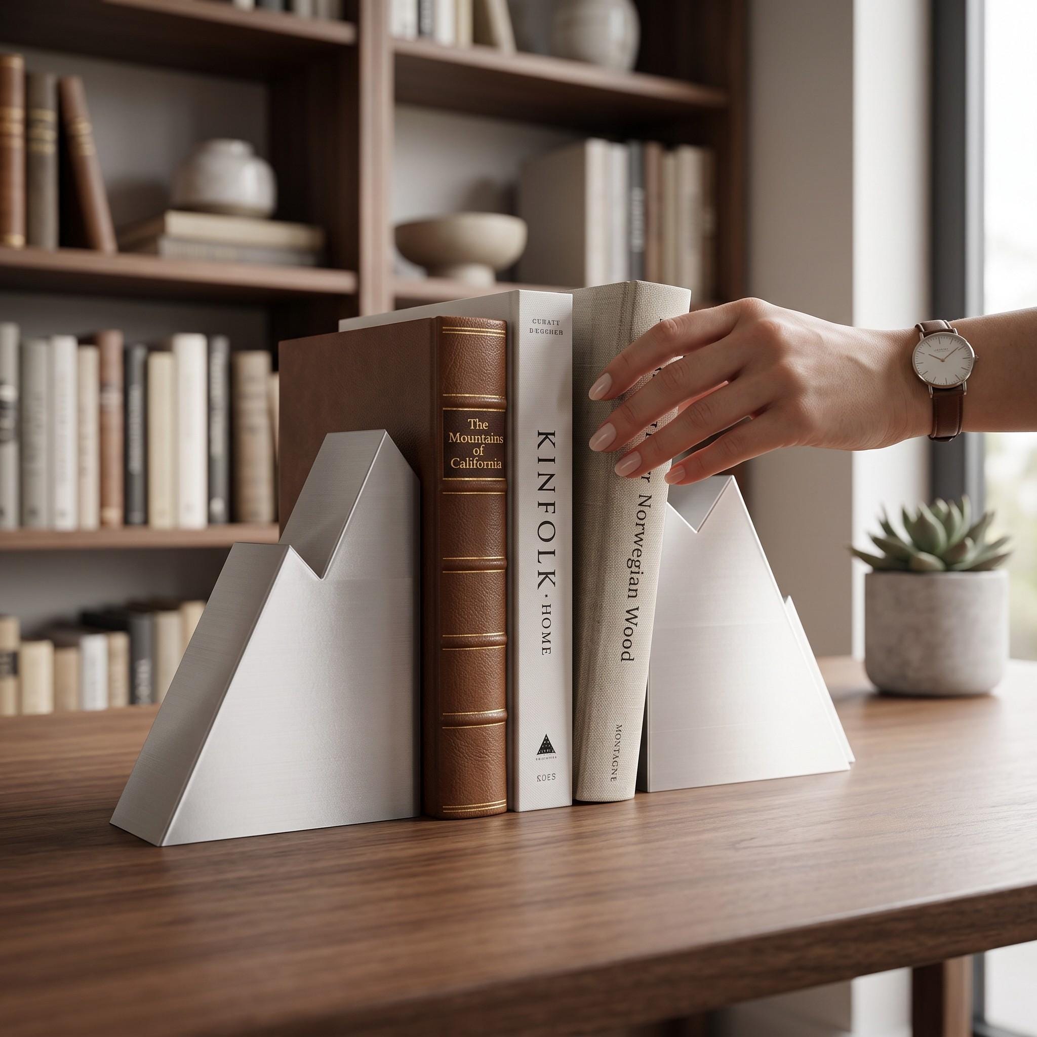 Minimalist Mountain Bookends Set of 2