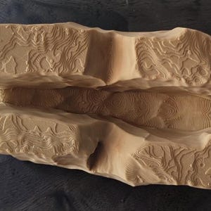 Rock-Style Business Card Holder: Modern Reception Desk Display — side angle, 3D printed home decor made in Malta