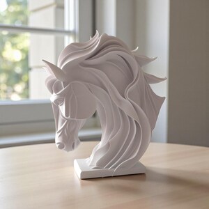 Abstract Horse Sculpture, Modern Equestrian Decor, Geometric Animal Ornament image 7