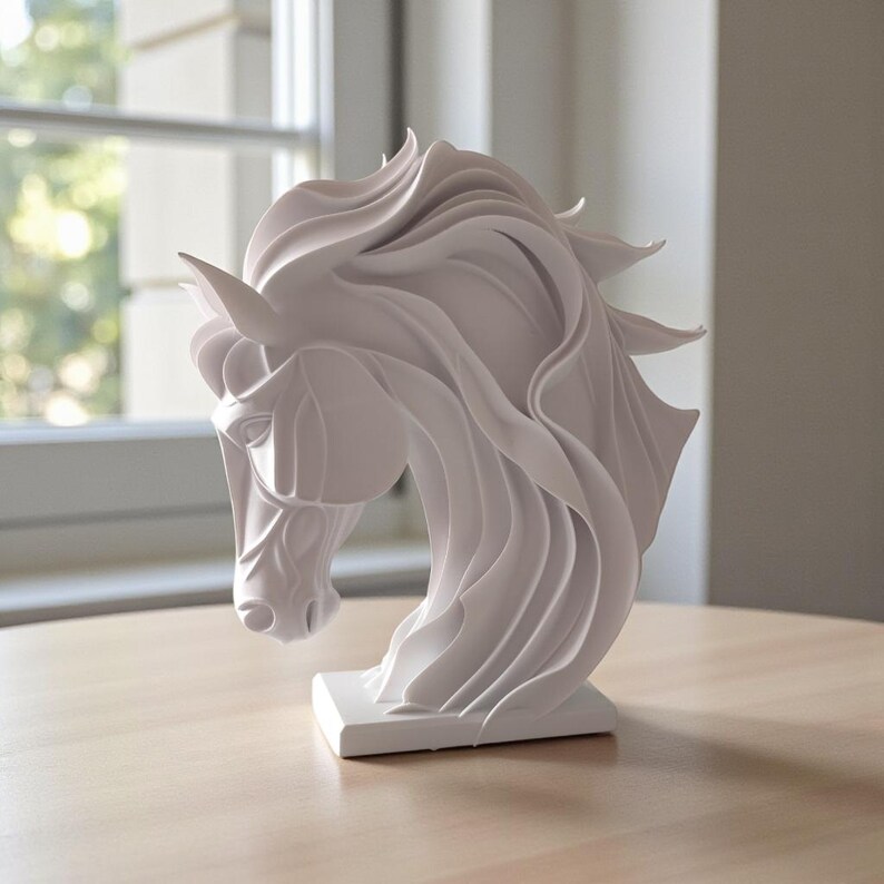 Abstract Horse Sculpture, Modern Equestrian Decor, Geometric Animal Ornament image 7