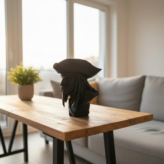 Low Poly Pirate Bust Sculpture — handmade HappyLayer homeware