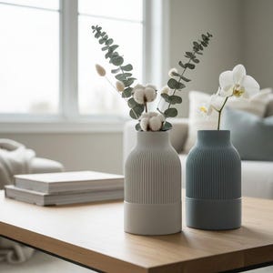 Japandi Two-Tone Minimalist Vase, Scandinavian Japanese Home Decor image 16
