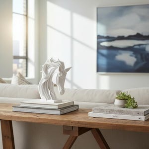 Abstract Horse Sculpture, Modern Equestrian Decor, Geometric Animal Ornament image 15
