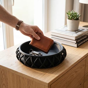 Basket-Style Key Tray, Modern Entryway Organizer for Keys and Wallet, Minimalist Hallway Storage Dish image 7