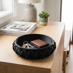 Basket-Style Key Tray, Modern Entryway Organizer for Keys and Wallet, Minimalist Hallway Storage Dish image 8