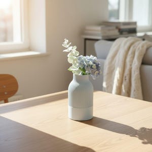 Japandi Two-Tone Minimalist Vase, Scandinavian Japanese Home Decor image 8