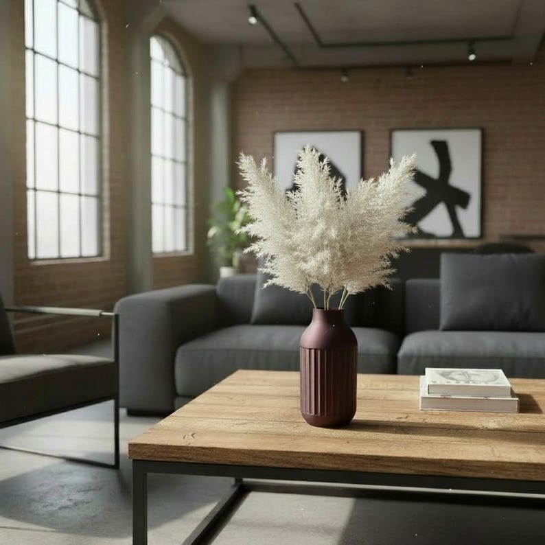 Industrial Design Two-Tone Minimalist Vase, Modern Contemporary Home Decor image 3