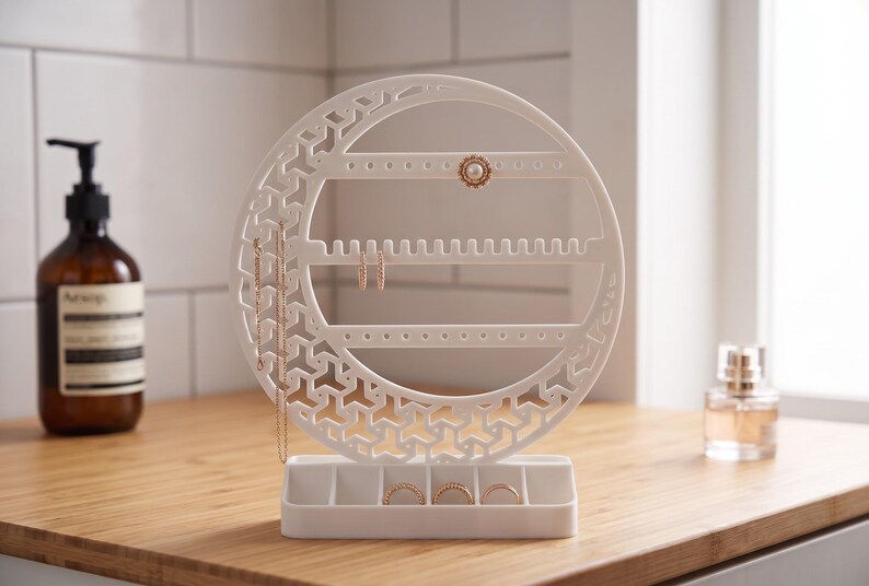 Organisateur de bijoux en forme de croissant de lune, décoration de coiffeuse céleste, support en PLA+ image 6