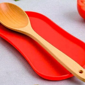 Wide Spoon Rest Tray: Marble-Effect Spatula Holder — view 6, 3D printed home decor made in Malta