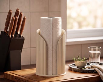 Soporte para toallas de papel Inca acanalado, soporte moderno para rollos de cocina de encimera, decoración minimalista para la cocina
