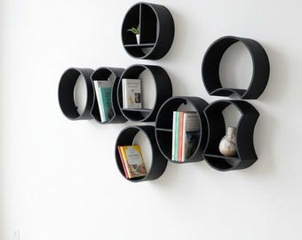 Round Floating Wall Shelf: Modular Scandi Entryway Display