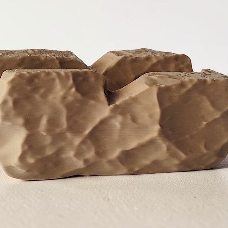 Rock-Style Business Card Holder: Modern Reception Desk Display — top view, 3D printed home decor made in Malta