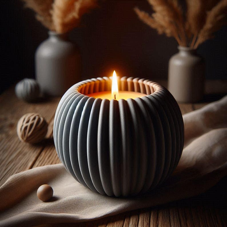 Modern LED Tea Light Holder, Minimalist Table Ornament, Cast-Style Decor image 1