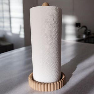Moderne keukenrolhouder, papieren handdoekhouder, minimalistische opbergruimte voor op het aanrecht, Scandinavisch keukenaccessoire afbeelding 13