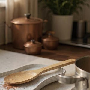 Wide Spoon Rest Tray: Marble-Effect Spatula Holder — main view, 3D printed home decor made in Malta