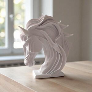 Abstract Horse Sculpture, Modern Equestrian Decor, Geometric Animal Ornament image 8