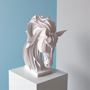 Abstract Horse Sculpture, Modern Equestrian Decor, Geometric Animal Ornament image 5