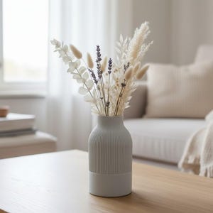 Japandi Two-Tone Minimalist Vase, Scandinavian Japanese Home Decor image 9